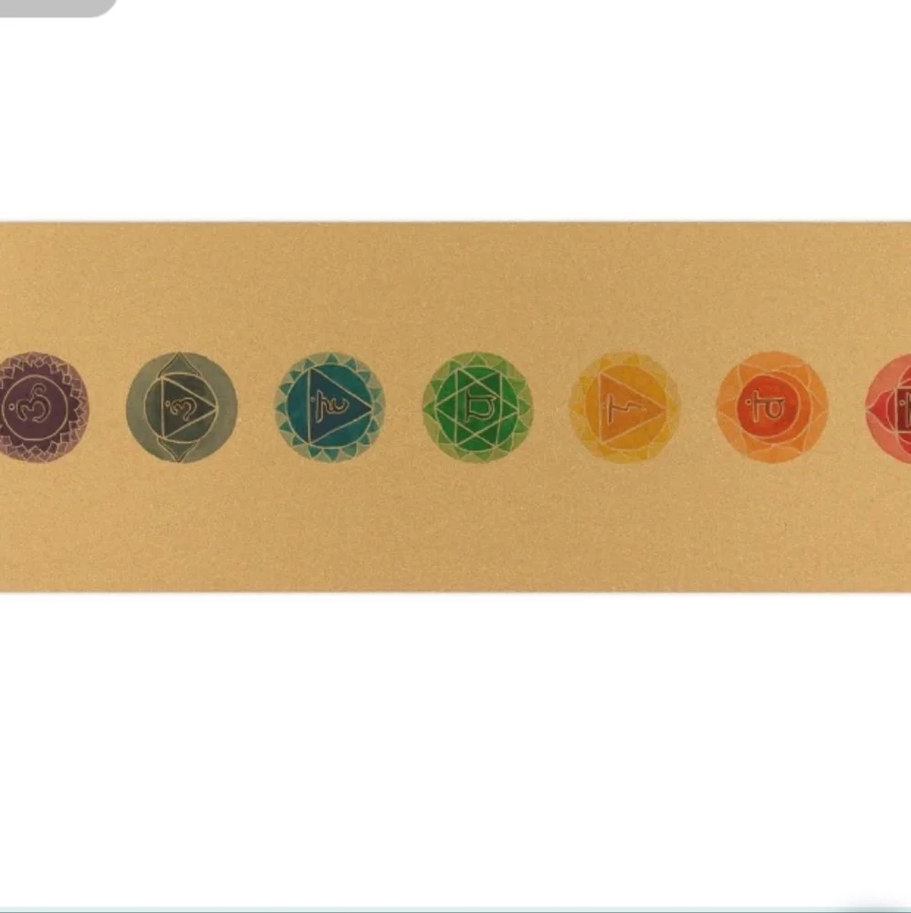 - Yoloha Cork Aura Yoga Mat Chakras Moisture Resistant - Picture 1 of 3